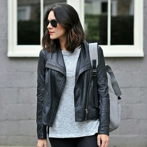 Trouve Leather Moto Jacket